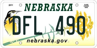 NE license plate DFL490