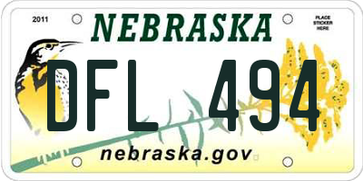 NE license plate DFL494