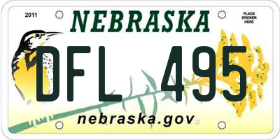 NE license plate DFL495