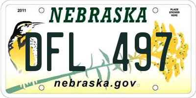 NE license plate DFL497