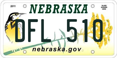 NE license plate DFL510