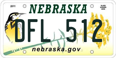 NE license plate DFL512