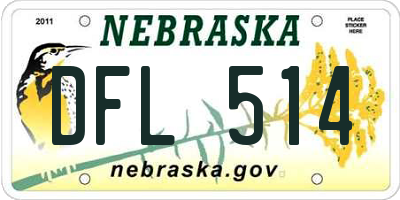 NE license plate DFL514
