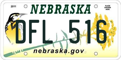 NE license plate DFL516