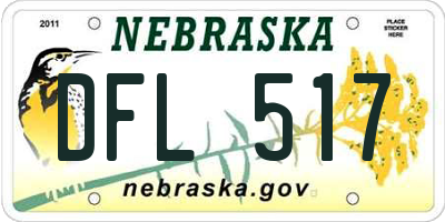 NE license plate DFL517