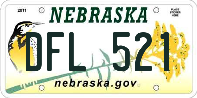 NE license plate DFL521