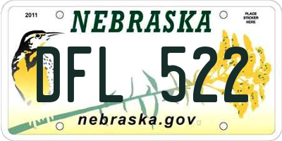 NE license plate DFL522