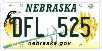NE license plate DFL525