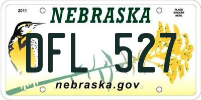 NE license plate DFL527