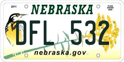 NE license plate DFL532