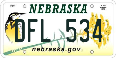 NE license plate DFL534