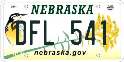 NE license plate DFL541