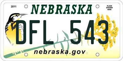 NE license plate DFL543