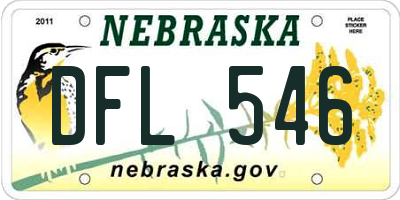 NE license plate DFL546