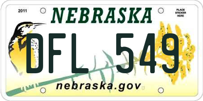 NE license plate DFL549