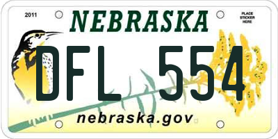 NE license plate DFL554