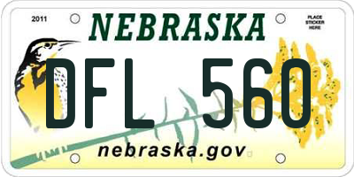 NE license plate DFL560