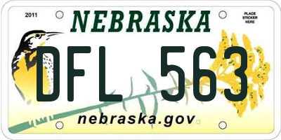 NE license plate DFL563