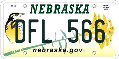 NE license plate DFL566