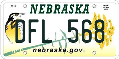 NE license plate DFL568