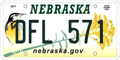 NE license plate DFL571