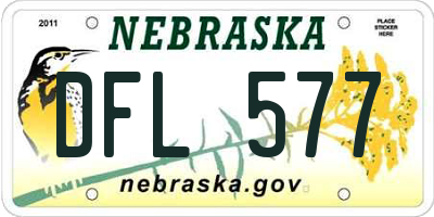 NE license plate DFL577