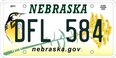 NE license plate DFL584
