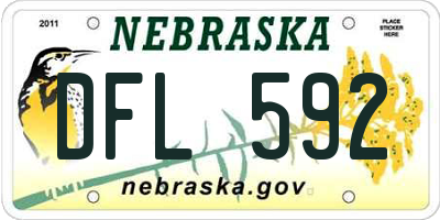 NE license plate DFL592