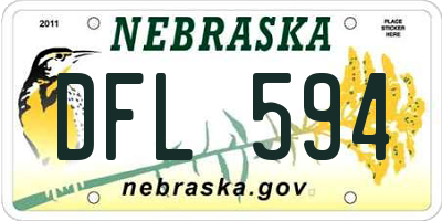 NE license plate DFL594