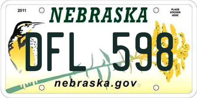 NE license plate DFL598
