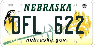 NE license plate DFL622