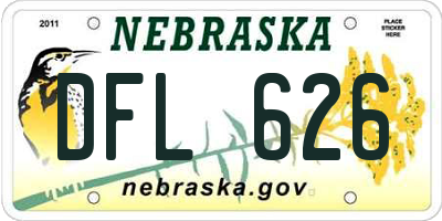 NE license plate DFL626