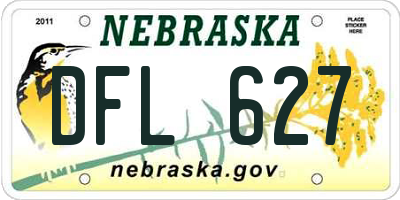 NE license plate DFL627