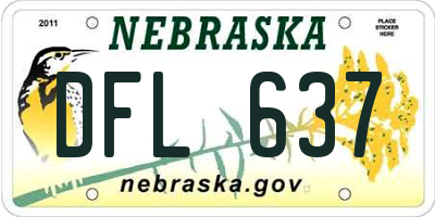 NE license plate DFL637