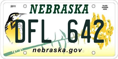 NE license plate DFL642
