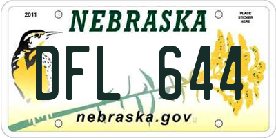 NE license plate DFL644
