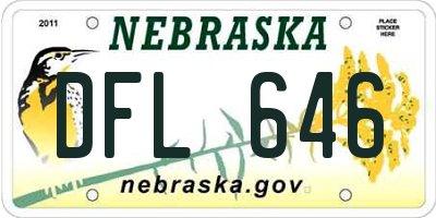 NE license plate DFL646
