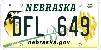 NE license plate DFL649