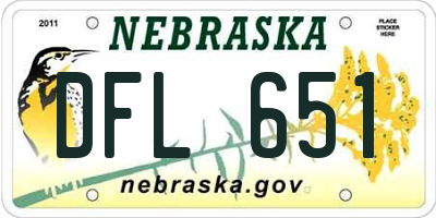NE license plate DFL651