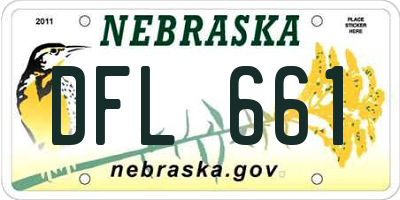 NE license plate DFL661