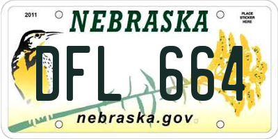 NE license plate DFL664