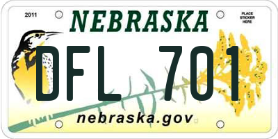 NE license plate DFL701