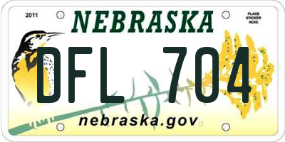 NE license plate DFL704