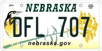 NE license plate DFL707