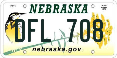 NE license plate DFL708