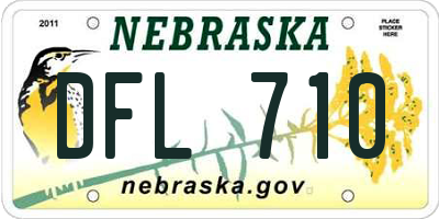 NE license plate DFL710