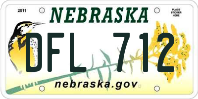 NE license plate DFL712