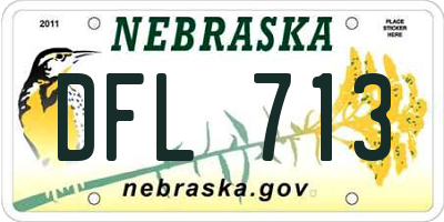 NE license plate DFL713