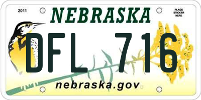 NE license plate DFL716