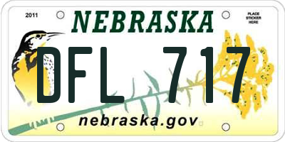 NE license plate DFL717